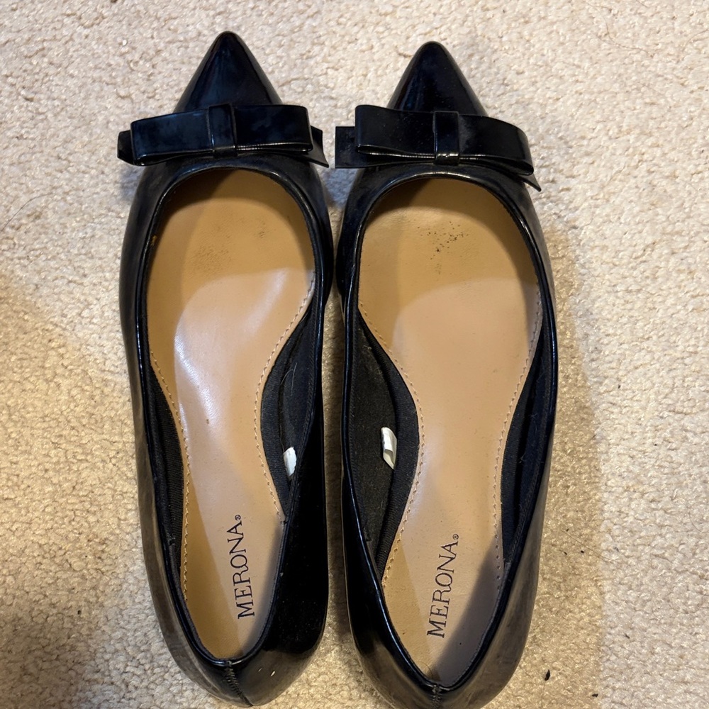 Merona Women's Black Flats with Bow Accent